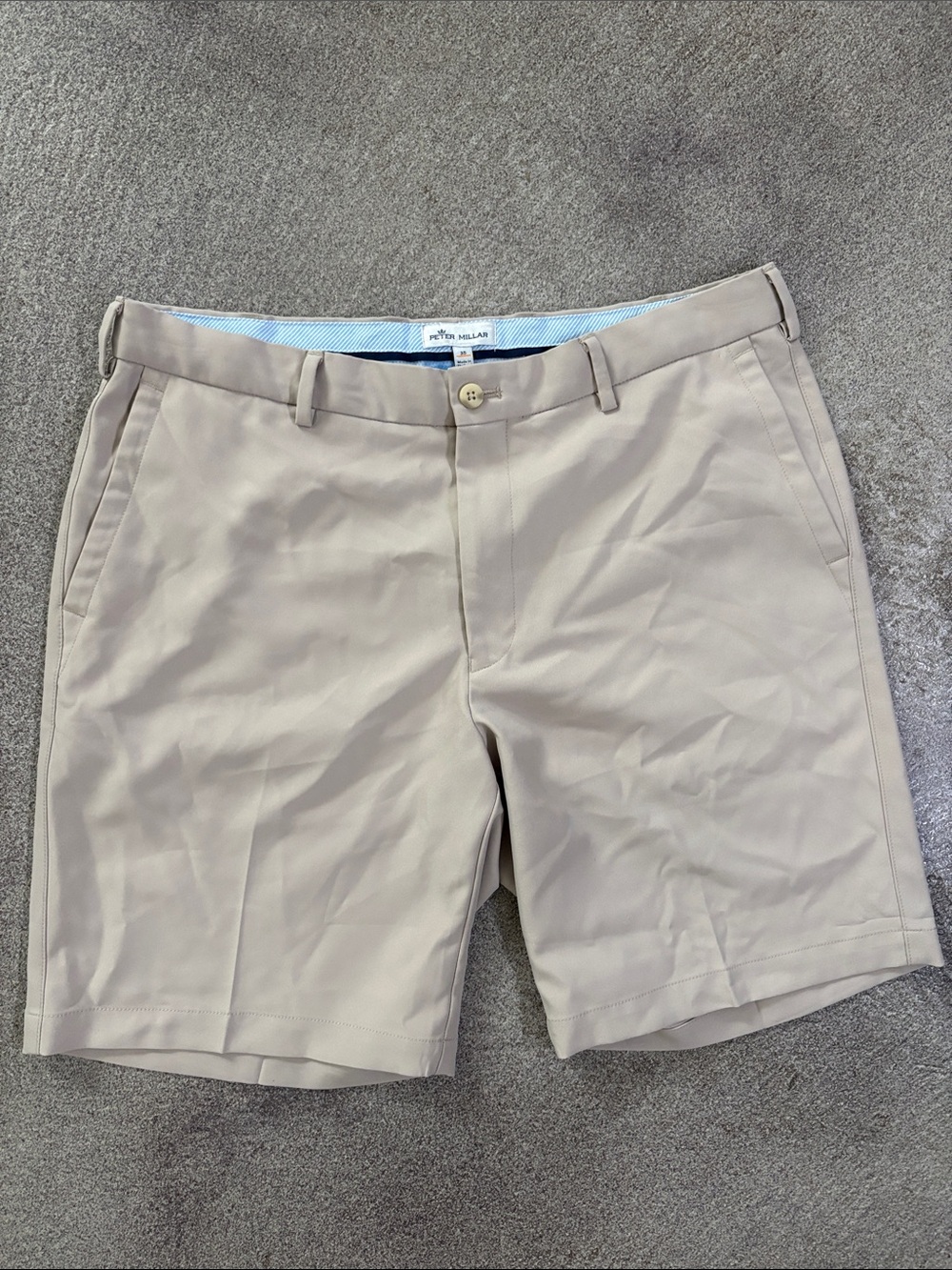 Peter Millar Khaki Flat Front Performance Shorts University of Texas (35)